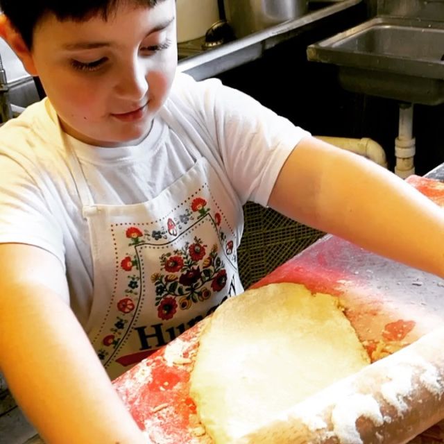 Our new pastry chef in training. #paprikas_restaurant #littlechefs #kiffle #gettingready #magyar #hungariankids #hungariangirl #hungarian #hungarianinstagram